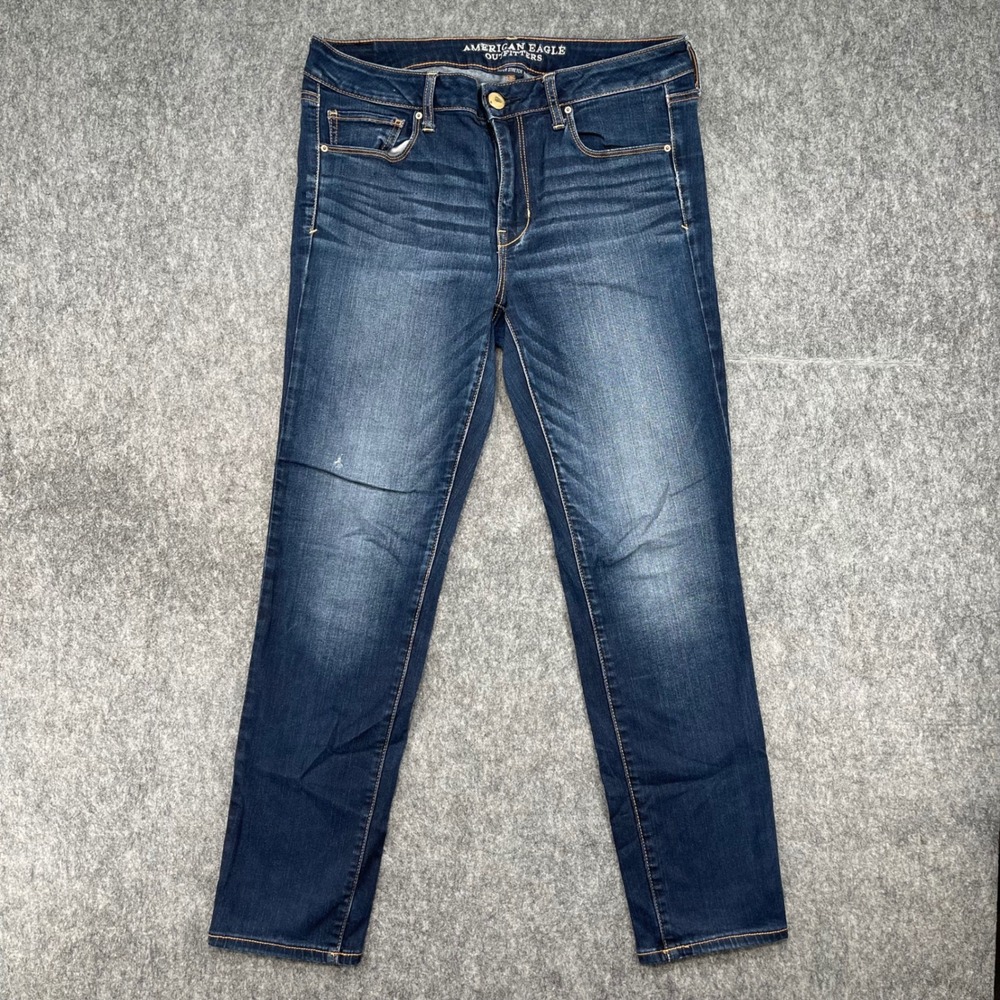 American Eagle Outfitters Jeans Womens 12 Super Stretch Skinny Dark Wash Denim